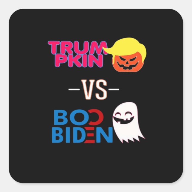 Adesivo Quadrado Engraçado Trumpkin Vs Boo Biden Design Classe Hall (Frente)