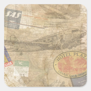 Adesivo Quadrado Engrenagem do explorador do mundo