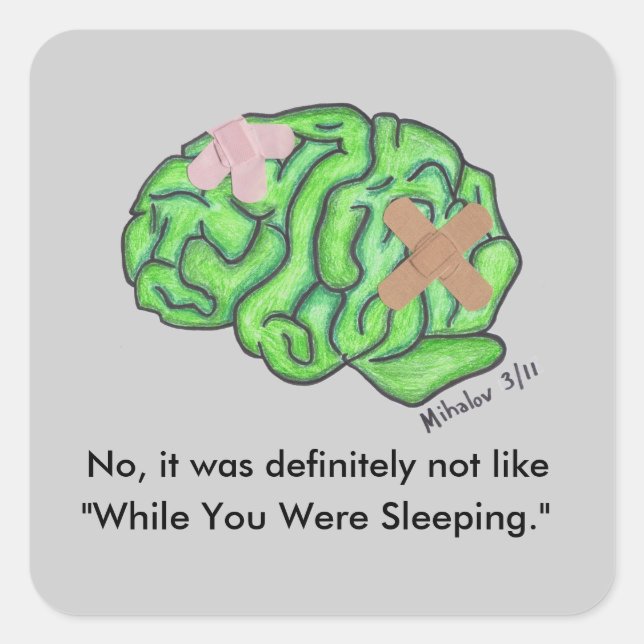 Adesivo Quadrado "Enquanto Dormia" (Frente)