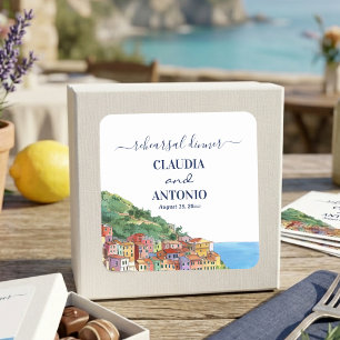 Adesivo Quadrado Ensaio de Jantar de Casamento na Riviera Italiana