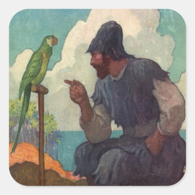 Adesivo Quadrado Ensinando Polling para Speak Sticker (Frente)