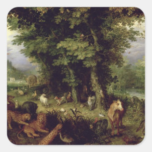 Adesivo Quadrado Enterre ou o paraíso terrestre, 1607-08 (óleo na