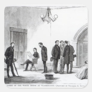 Adesivo Quadrado Entrada da casa branca em Washington