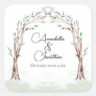 Adesivo Quadrado Entrada de Conto de Fadas para Casamento na Flores