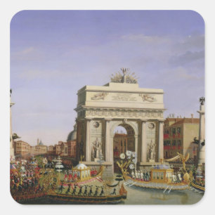 Adesivo Quadrado Entrada de Napoleon mim em Veneza, 1807