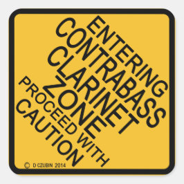 Adesivo Quadrado Entrando na zona Clarinet do Contrabass