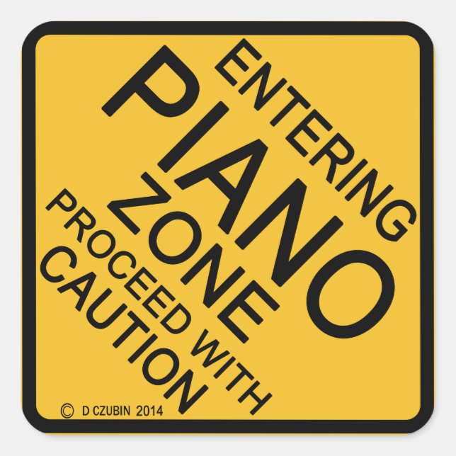 Adesivo Quadrado Entrando na Zona do Piano (Frente)