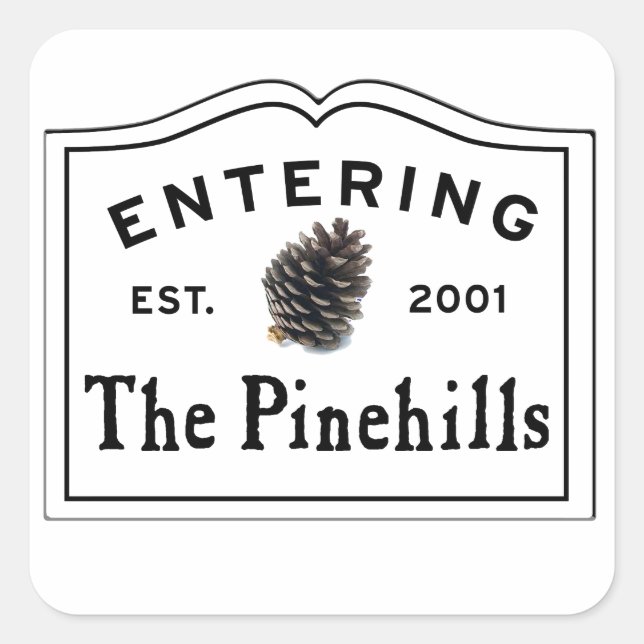 Adesivo Quadrado Entrando Nas MÃES De Plymouth Do Pine Colinas (Frente)