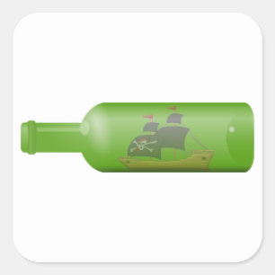 Adesivo Quadrado Entregar numa garrafa