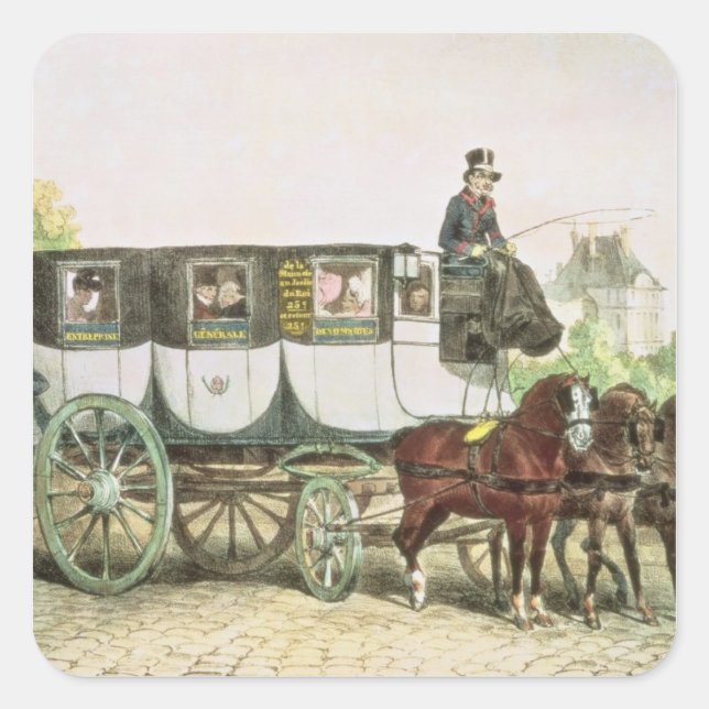 Adesivo Quadrado Entreprise Generale des Omnibus", (Frente)