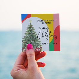 Adesivo Quadrado Envelope de Natal de Padrão Geométrico para abstra