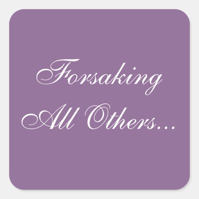 Adesivo Quadrado Envelope de Votos de Casamento Lilac Francês (Frente)