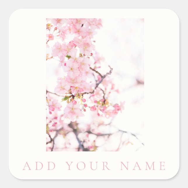 ADESIVO QUADRADO ENVELOPE SEAL STICKER : CHERRY BLOSSOM BRANCH (Frente)