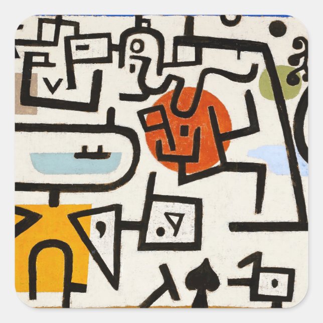 ADESIVO QUADRADO ENVELOPE SEAL STICKER : PAUL KLEE : PORTO RICO (Frente)