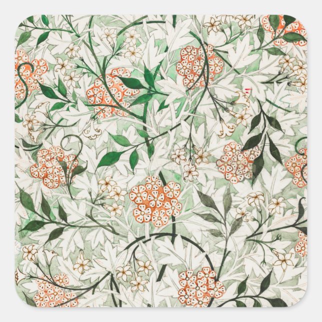 ADESIVO QUADRADO ENVELOPE SEAL : WILLIAM MORRIS: JASMINE (Frente)