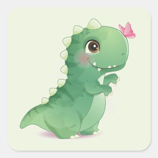 ADESIVO QUADRADO ENVELOPE SINALIZADOR: BEBÊ DINOSSAUR (Frente)