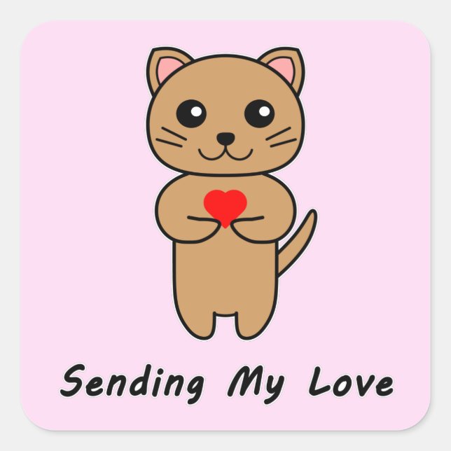 Adesivo Quadrado Enviando Meu Amor (Frente)
