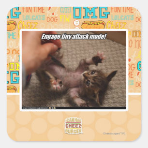 Adesivo Quadrado Envolva o modo de ataque minúsculo!