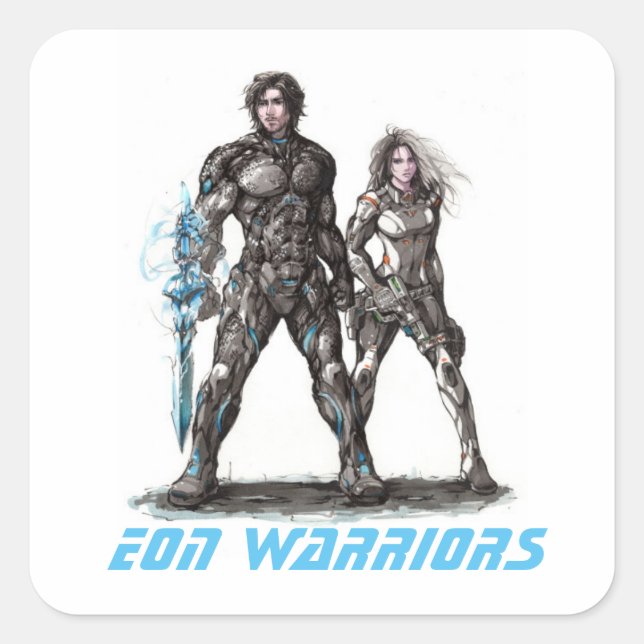 Adesivo Quadrado Eon Warriors Sticker (Frente)
