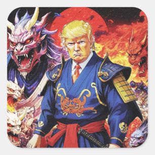 Adesivo Quadrado Epic Trump Samurai Anime