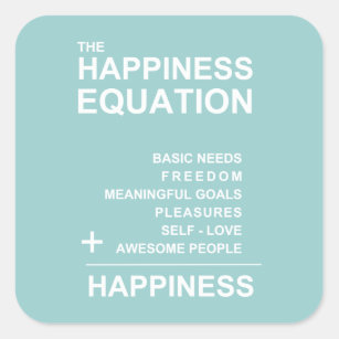 Adesivo Quadrado Equação da felicidade