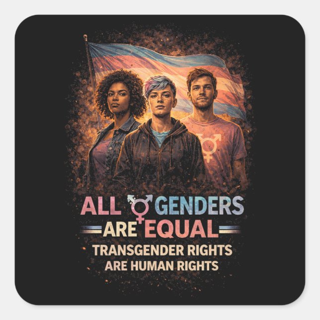Adesivo Quadrado Equal Under Every Flag (Frente)