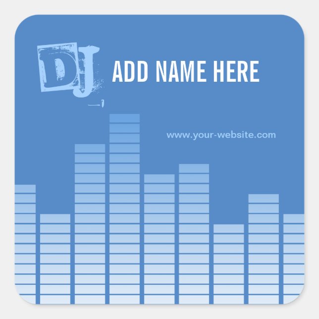 Adesivo Quadrado Equalizador Azul (Frente)