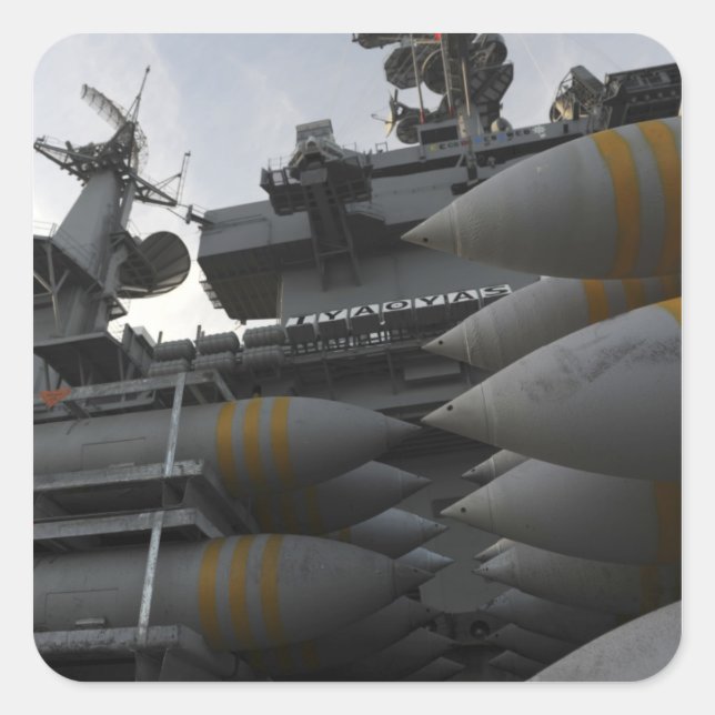 Adesivo Quadrado Equipamento empilhado pronto para ser carregado (Frente)