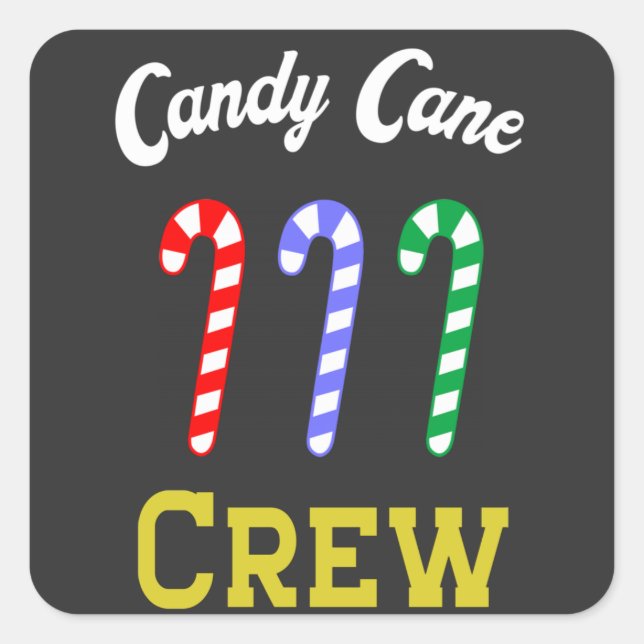 Adesivo Quadrado Equipe Candy Cane   (Frente)
