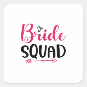 Adesivo Quadrado Equipe da Noiva de Casamento