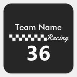Adesivo Quadrado Equipe de corrida personalizada