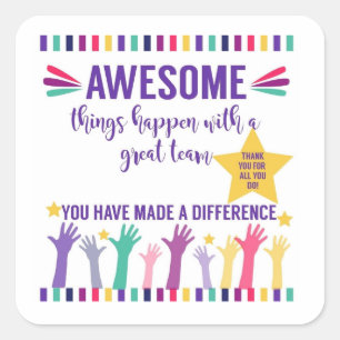 Adesivo Quadrado Equipe de excelentes incrível