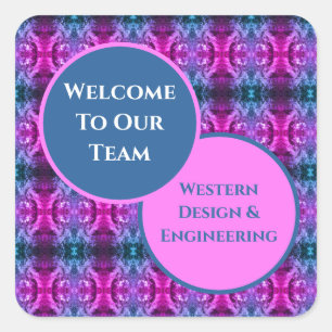 Adesivo Quadrado Equipe de negócios do Kaleidoscope de boas-vindas 