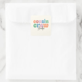 Adesivo Quadrado Equipe de Primos Groovy Personalizada