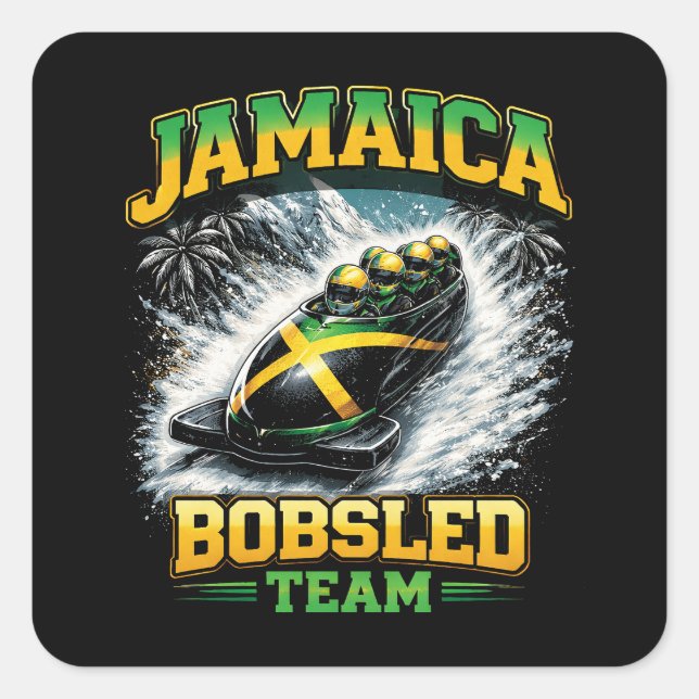 Adesivo Quadrado Equipe Jamaicana de Bobslê (Frente)