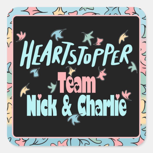 Adesivo Quadrado Equipe Nick E Charlie (Frente)