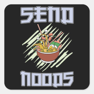Adesivo Quadrado Equipe Ramen Lover presente perfeito