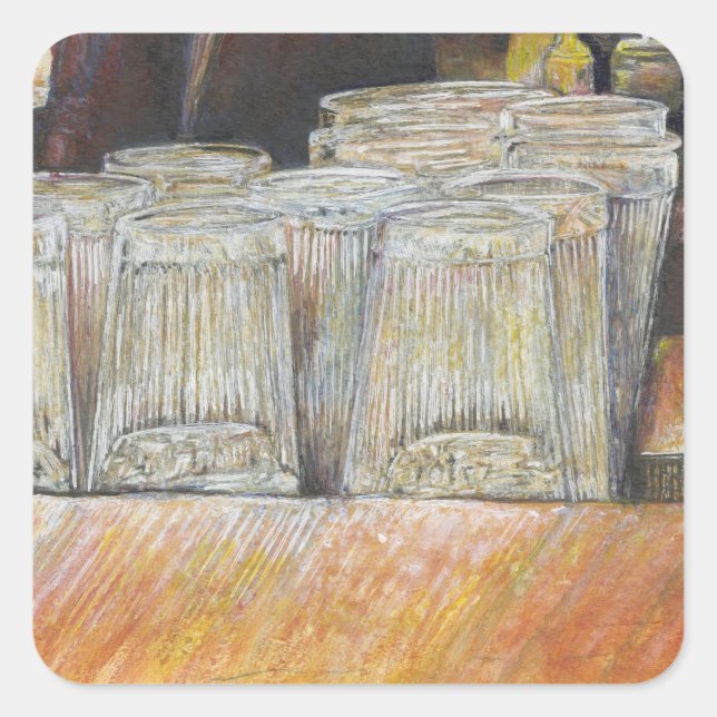 Adesivo Quadrado Equivalente Luminoso de Emoções Apaixonadas (Frente)