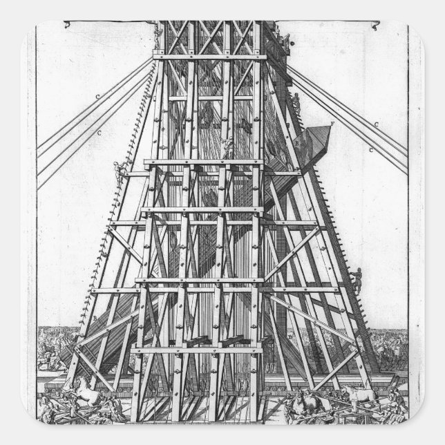 Adesivo Quadrado Erecendo o antigo Obelisco Egípcio (Frente)