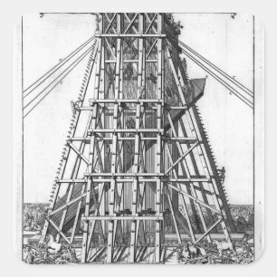 Adesivo Quadrado Erigindo o Obelisk egípcio antigo