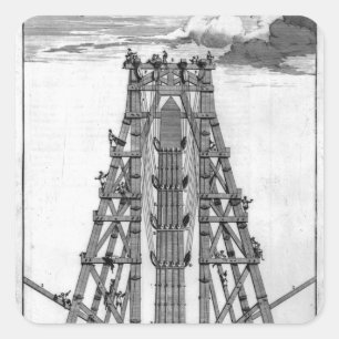 Adesivo Quadrado Erigindo o Obelisk egípcio antigo