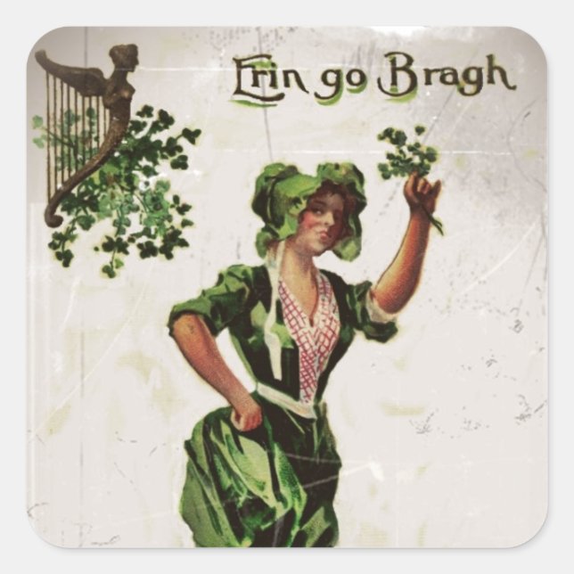 Adesivo Quadrado Erin Go Bragh (Frente)