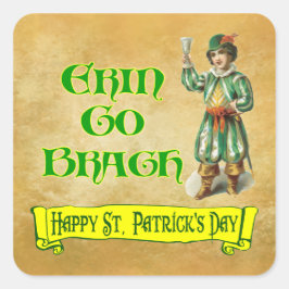 Adesivo Quadrado Erin Go Bragh Feliz Rua.
