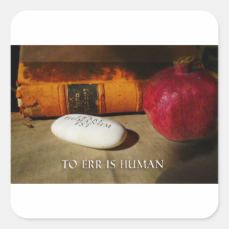 Adesivo Quadrado Errar é humano. Errrrara Humanum Est. Latim.