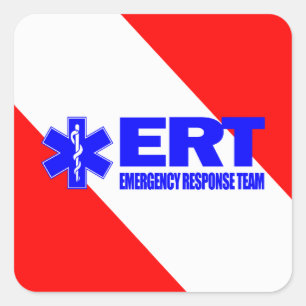 Adesivo Quadrado ERT - Equipe da resposta de emergencia