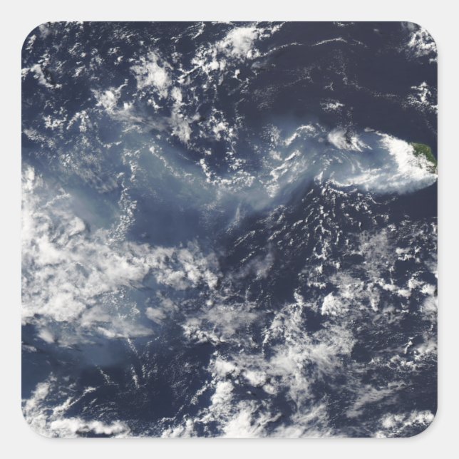 Adesivo Quadrado Erupção de Piton de la Fournaise, Reunião Isla (Frente)