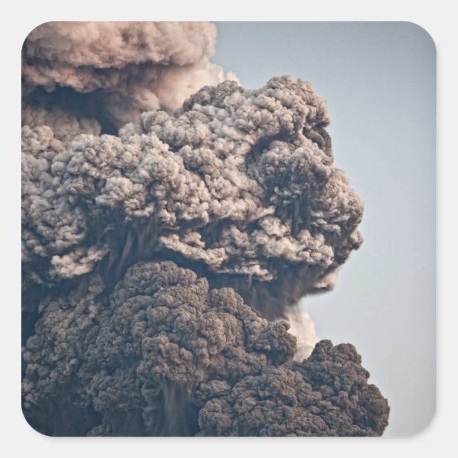 Adesivo Quadrado Erupção vulcânica Eyjafjalljokull (Frente)
