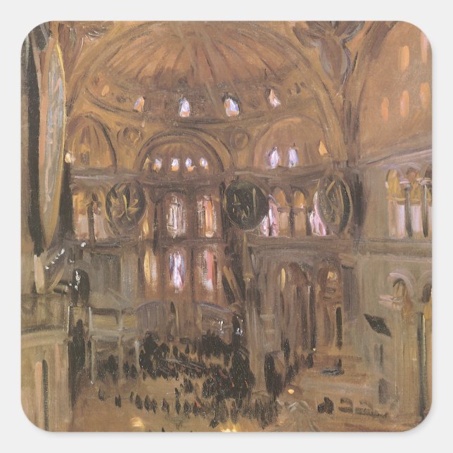 Adesivo Quadrado Esboço de Santa Sofia por John Singer Sargent (Frente)