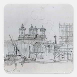 Adesivo Quadrado Esboço de Westminster, 1860