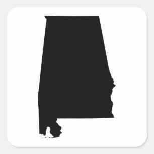 Adesivo Quadrado Esboço do estado de Alabama